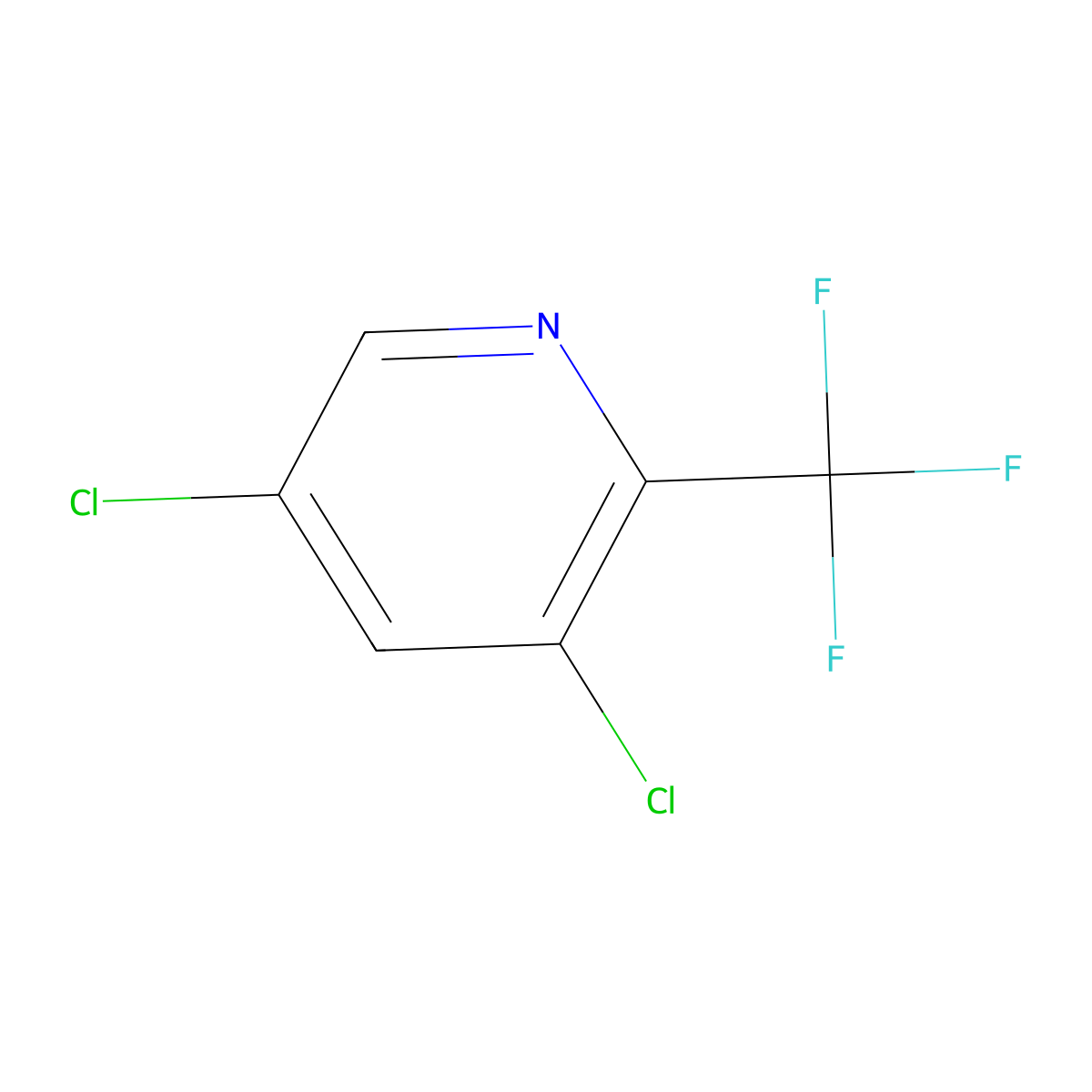 3,5-Dichloro-2-(trifluoromethyl)pyridine molecular structure, CAS 7655-72-3