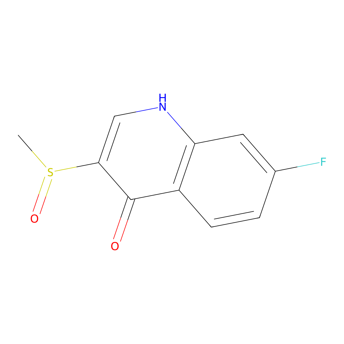 7-fluoro-3-(methylsulfinyl)-4(1H)-quinolinone molecular structure, CAS 76561-14-3