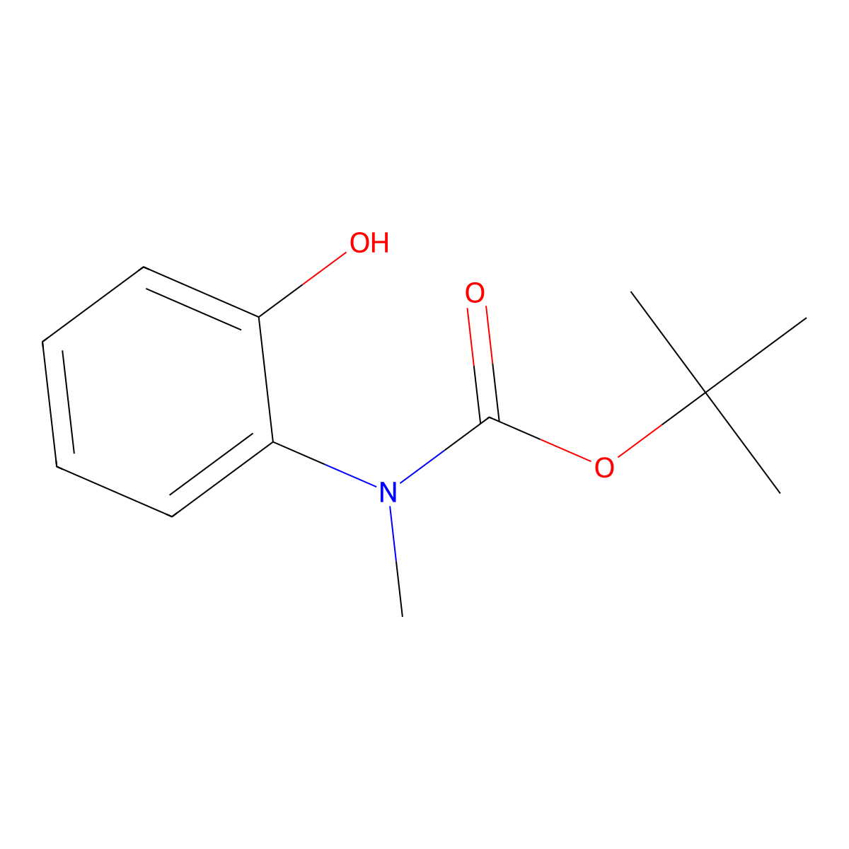 tert-butyl N-(2-hydroxyphenyl)-N-methylcarbamate molecular structure, CAS 76570-54-2
