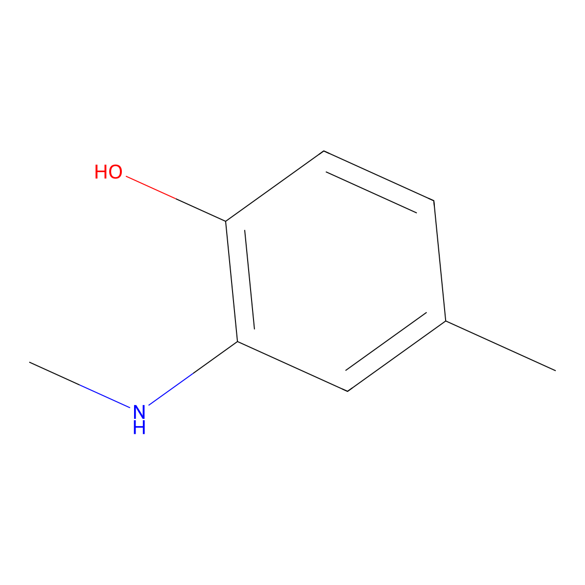 4-Methyl-2-(methylamino)phenol molecular structure, CAS 76570-59-7