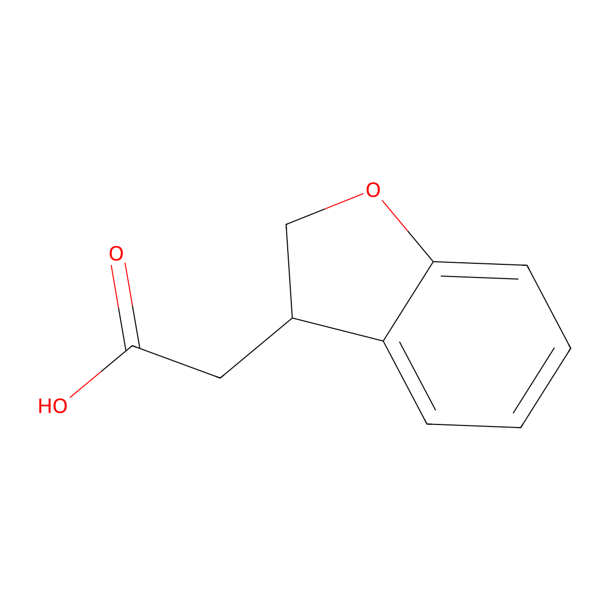 2-(2,3-Dihydro-1-benzofuran-3-yl)acetic acid molecular structure, CAS 76570-83-7
