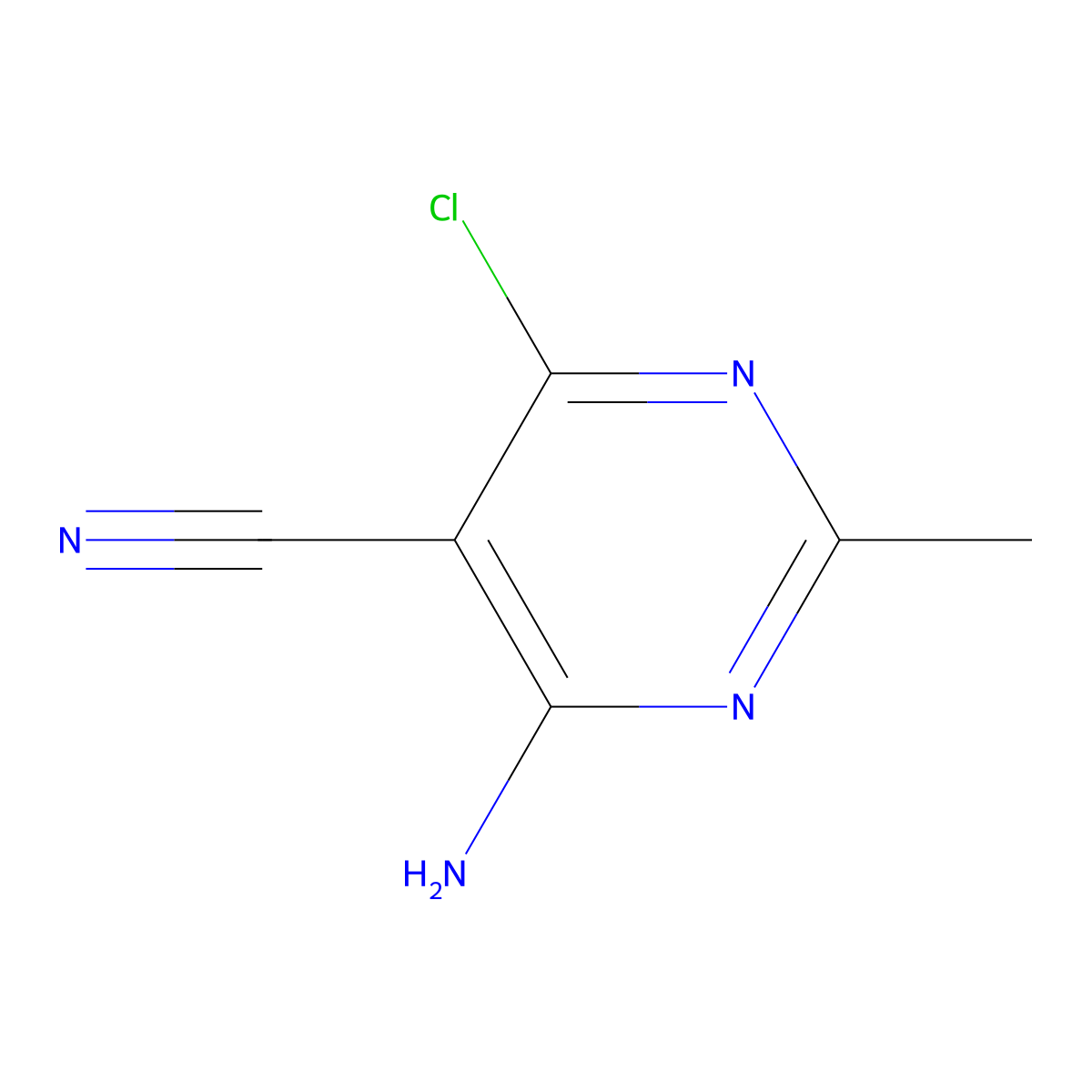 4-Amino-6-chloro-2-methylpyrimidine-5-carbonitrile molecular structure, CAS 76574-37-3