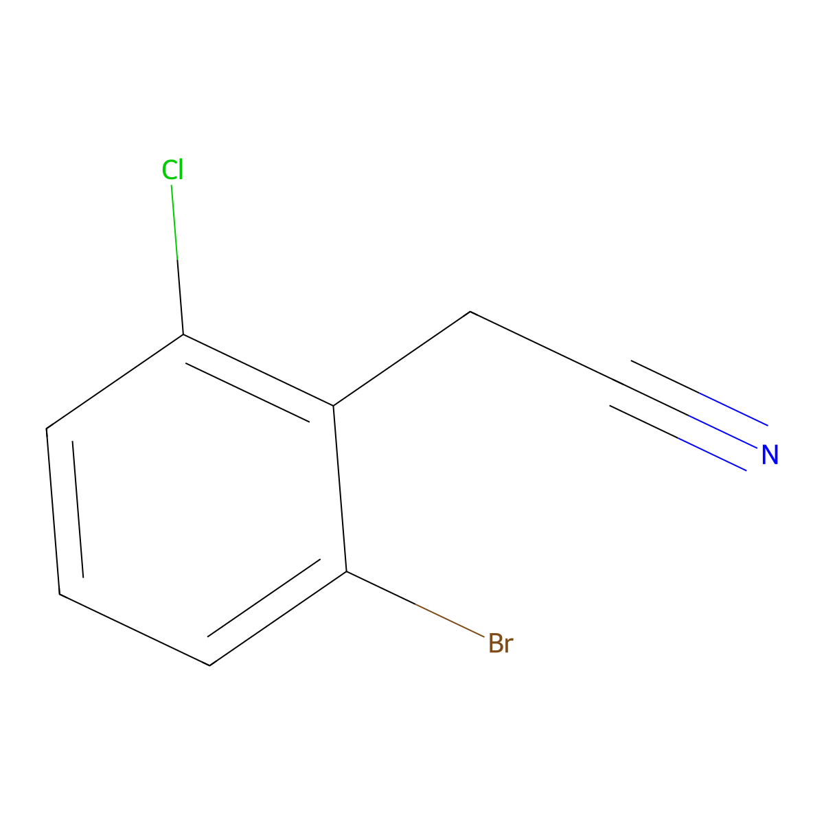 2-Bromo-6-chlorphenylacetonitrile molecular structure, CAS 76574-39-5