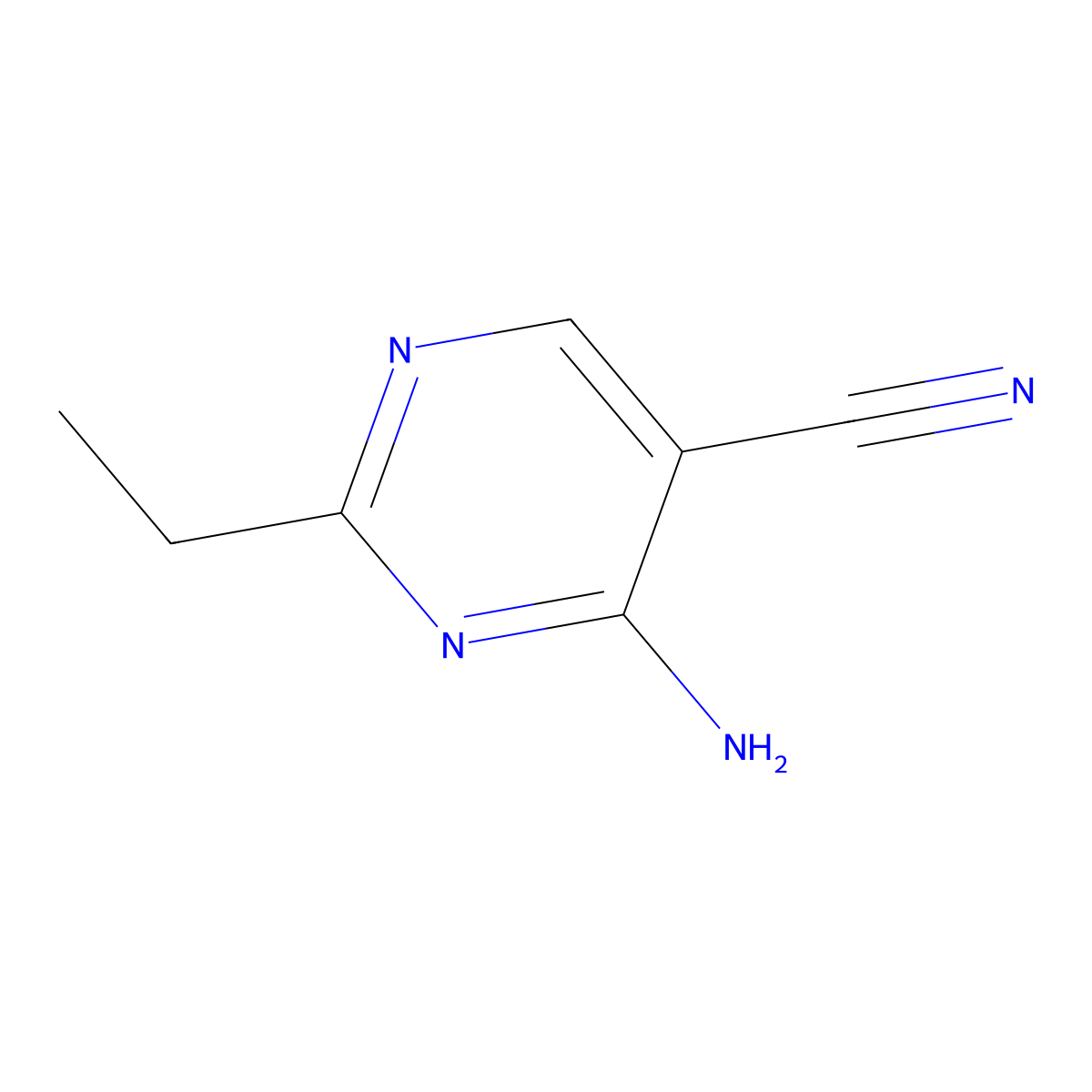 4-Amino-2-ethylpyrimidine-5-carbonitrile molecular structure, CAS 76574-45-3