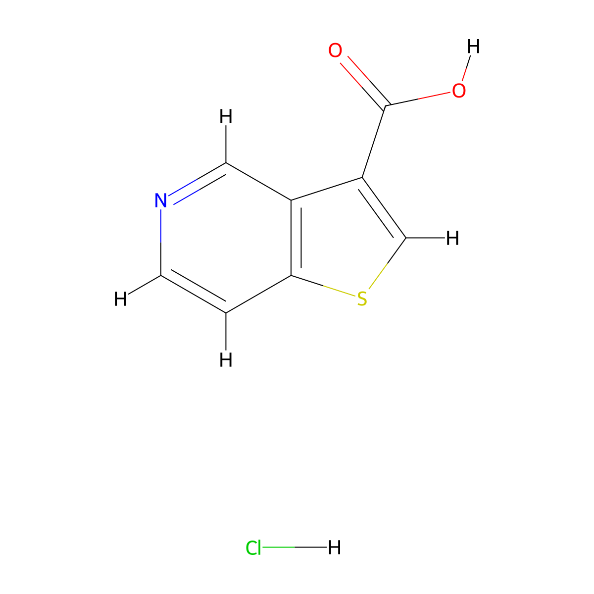 Thieno[3,2-c]pyridine-3-carboxylicacidhydrochloride molecular structure, CAS 76577-29-2