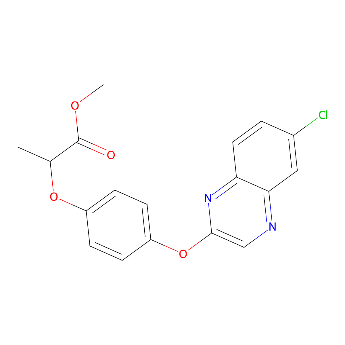 Quizalofop-methyl molecular structure, CAS 76578-13-7