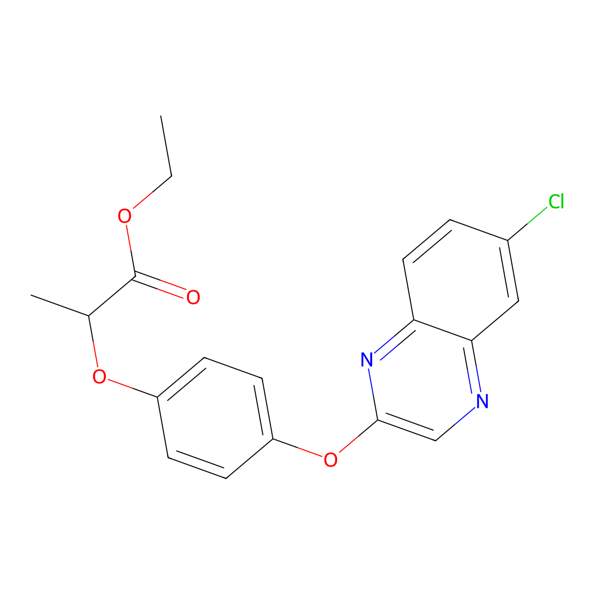 Quizalofop-ethyl molecular structure, CAS 76578-14-8