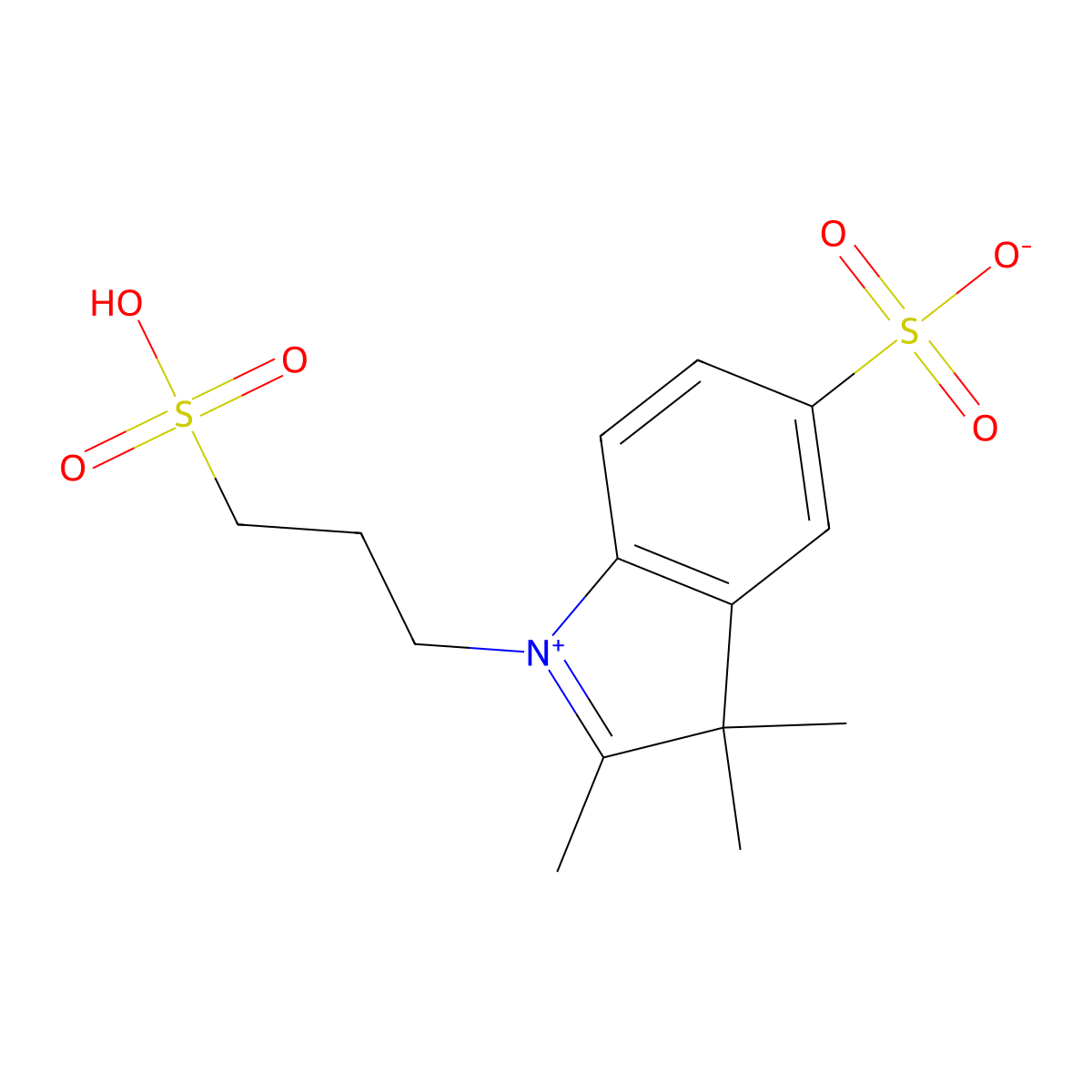 2,3,3-Trimethyl-1-(3-sulfopropyl)-3H-indol-1-ium-5-sulfonate molecular structure, CAS 76578-90-0