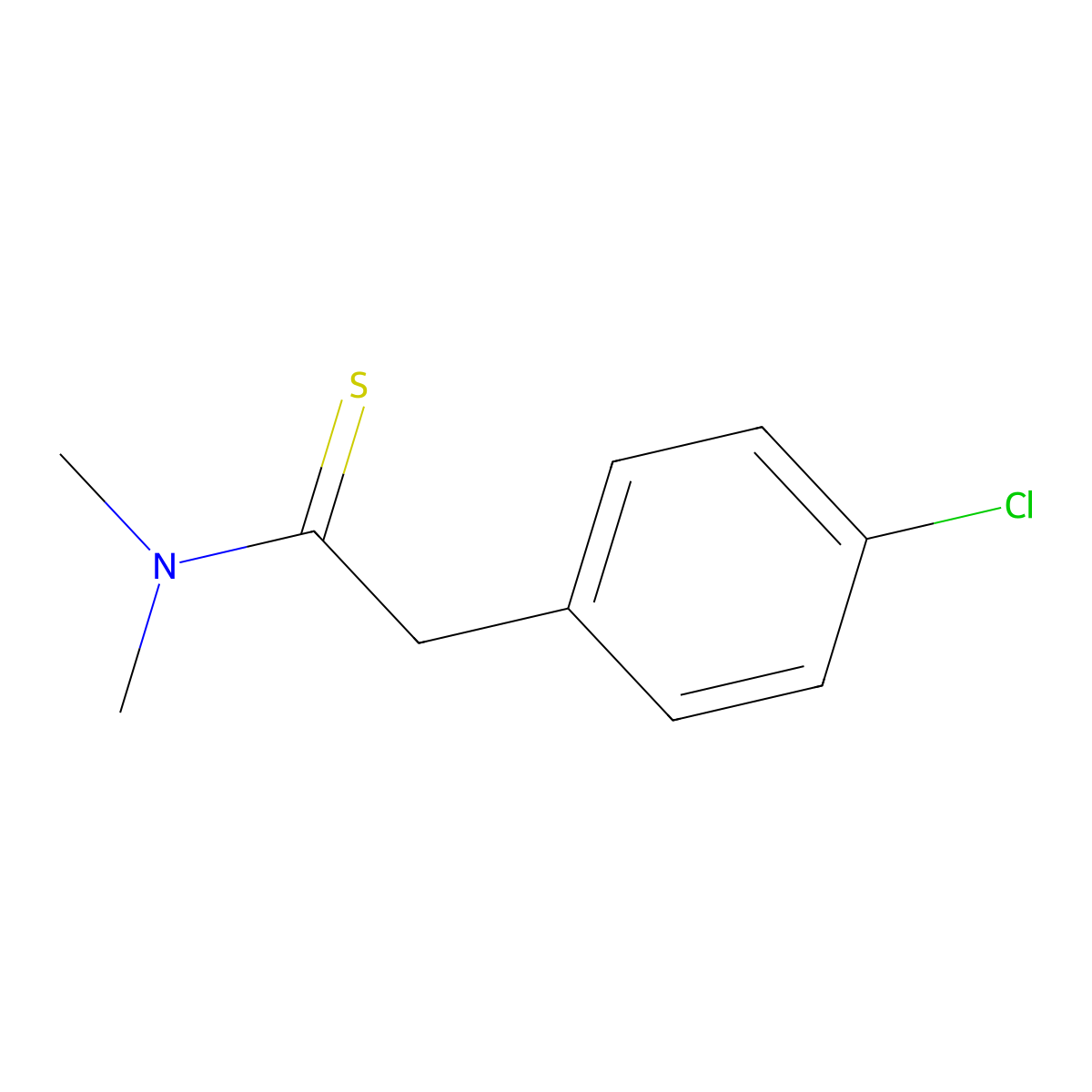 2-(4-chlorophenyl)-N,N-dimethylethanethioamide molecular structure, CAS 76579-51-6