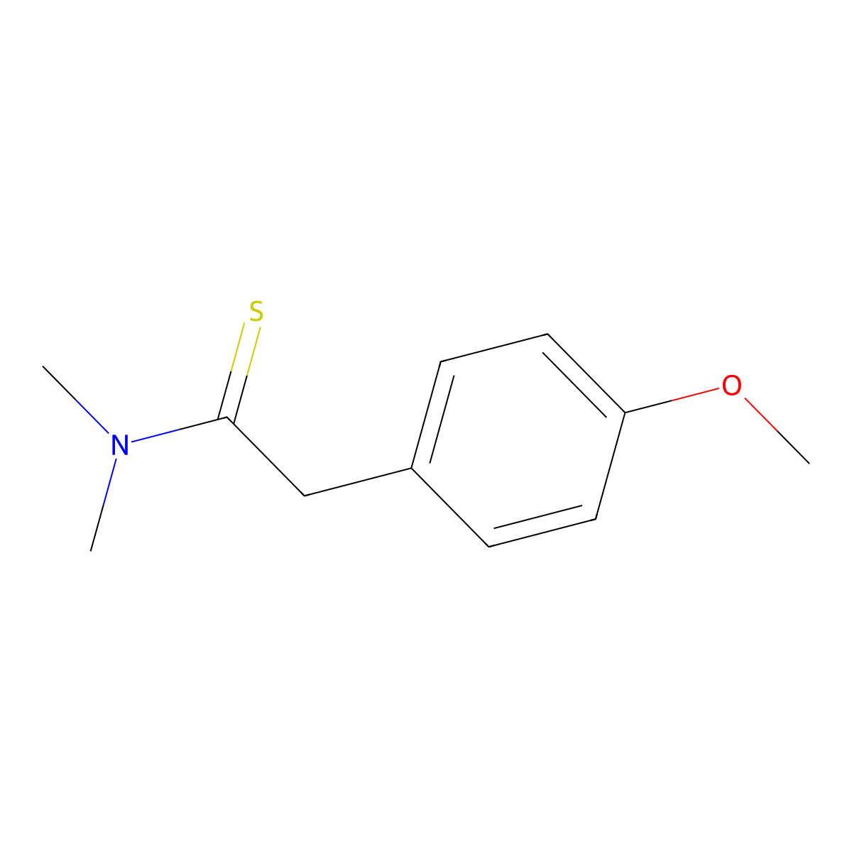 Benzeneethanethioamide, 4-methoxy-N,N-dimethyl- molecular structure, CAS 76579-52-7