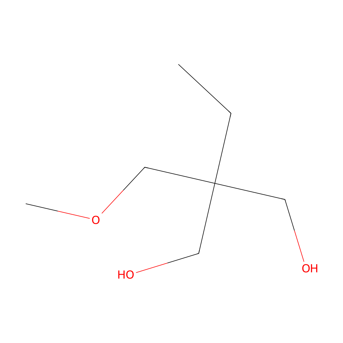 Trimethylolpropane monomethyl ether molecular structure, CAS 7658-03-9