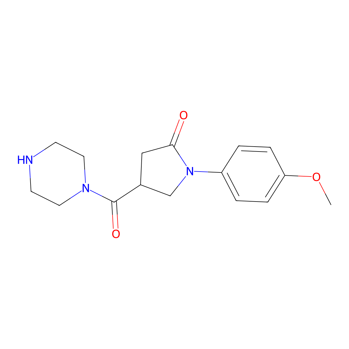 1-(4-Methoxyphenyl)-4-(piperazin-1-ylcarbonyl)pyrrolidin-2-one molecular structure, CAS 765838-55-9