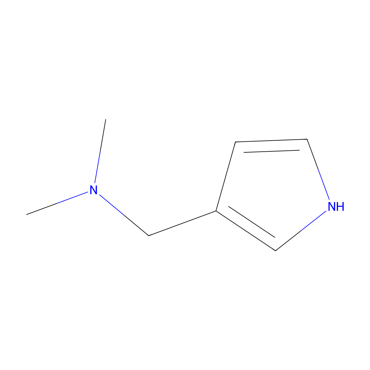 N,N-dimethyl-1-(1H-pyrrol-3-yl)methanamine molecular structure, CAS 765869-63-4