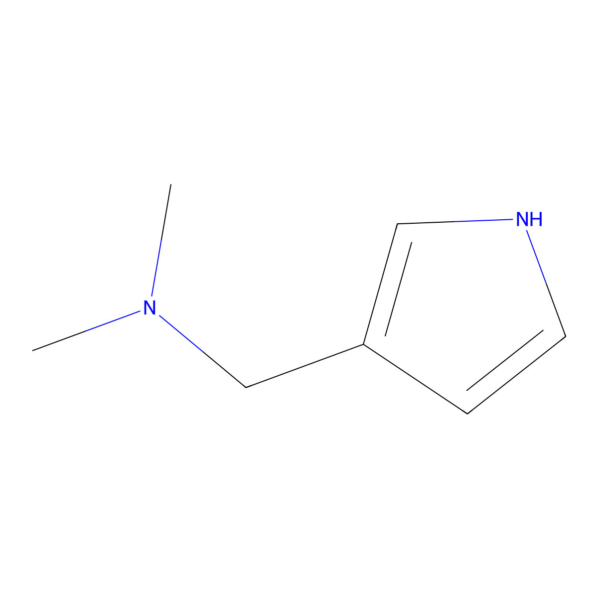 N,N-dimethyl-1-(1H-pyrrol-3-yl)methanamine molecular structure, CAS 765869-63-4
