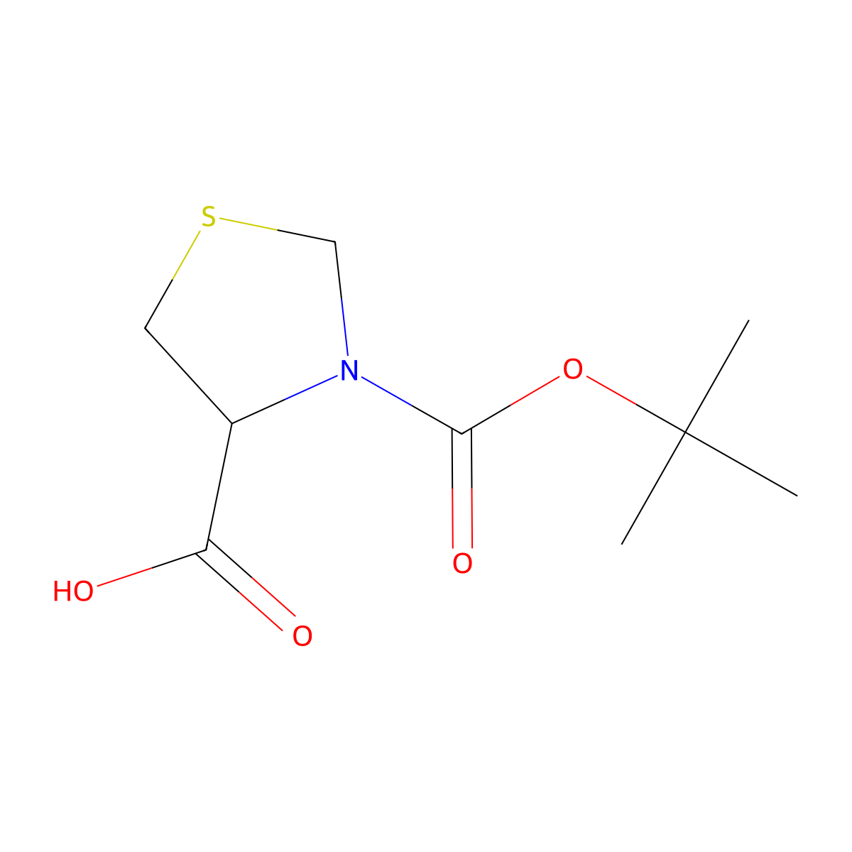 3-(1,1-Dimethylethyl) 3,4-thiazolidinedicarboxylate molecular structure, CAS 76587-66-1