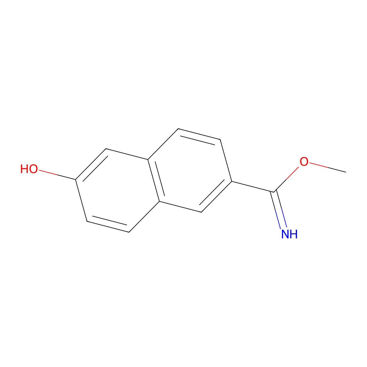 Methyl 6-hydroxy-2-naphthimidate molecular structure, CAS 765871-54-3