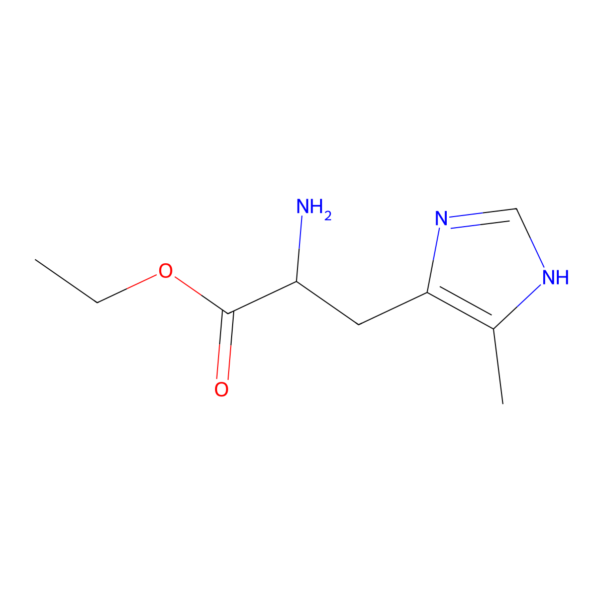 ethyl 2-amino-3-(4-methyl-1H-imidazol-5-yl)propanoate molecular structure, CAS 765875-70-5