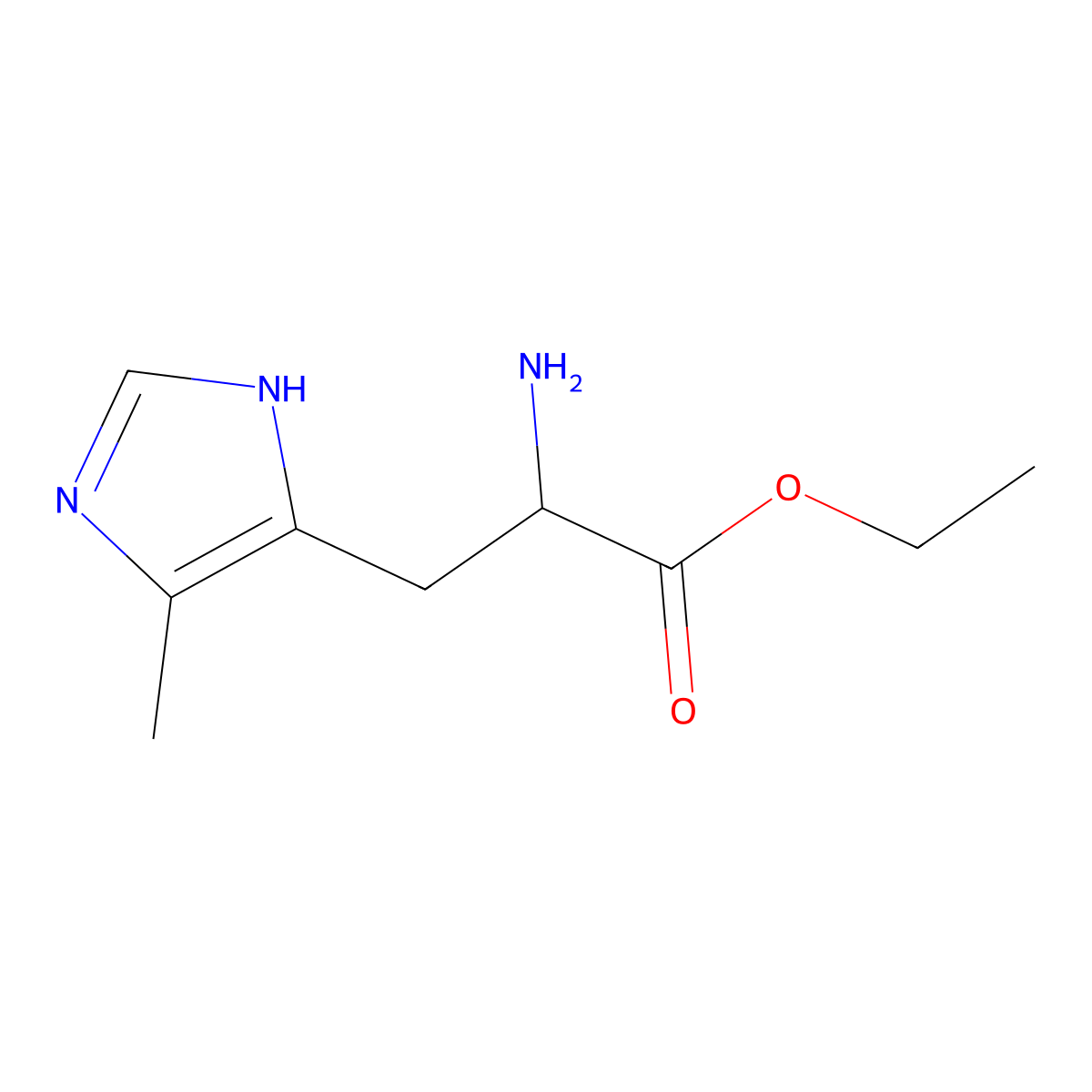 ethyl 2-amino-3-(4-methyl-1H-imidazol-5-yl)propanoate molecular structure, CAS 765875-70-5