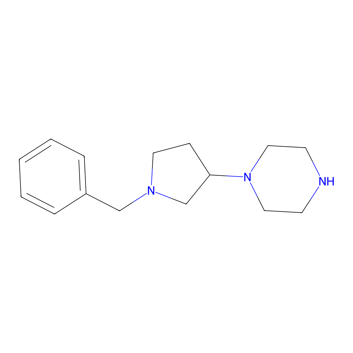 1-(1-Benzylpyrrolidin-3-yl)piperazine molecular structure, CAS 765878-69-1