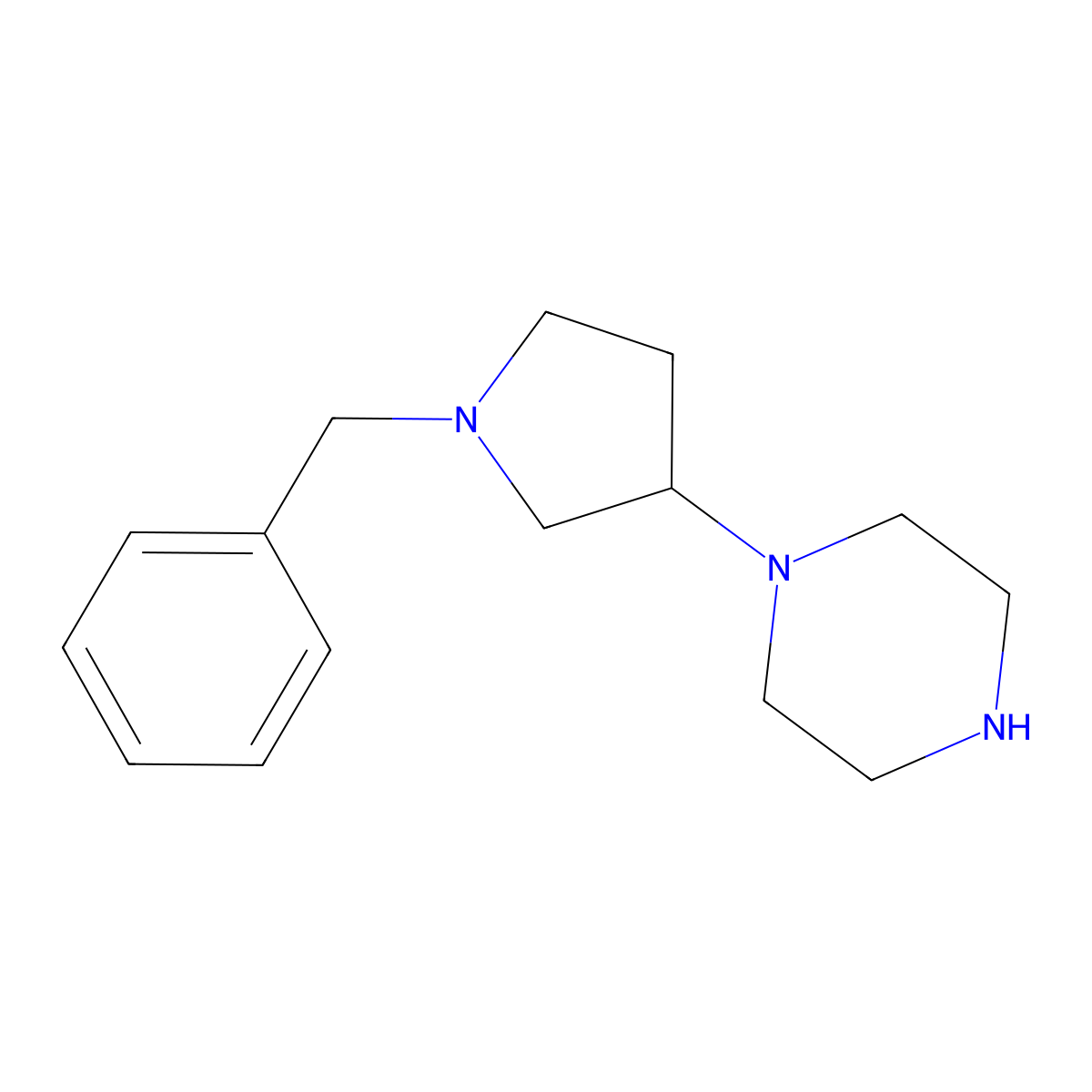 1-(1-Benzylpyrrolidin-3-yl)piperazine molecular structure, CAS 765878-69-1