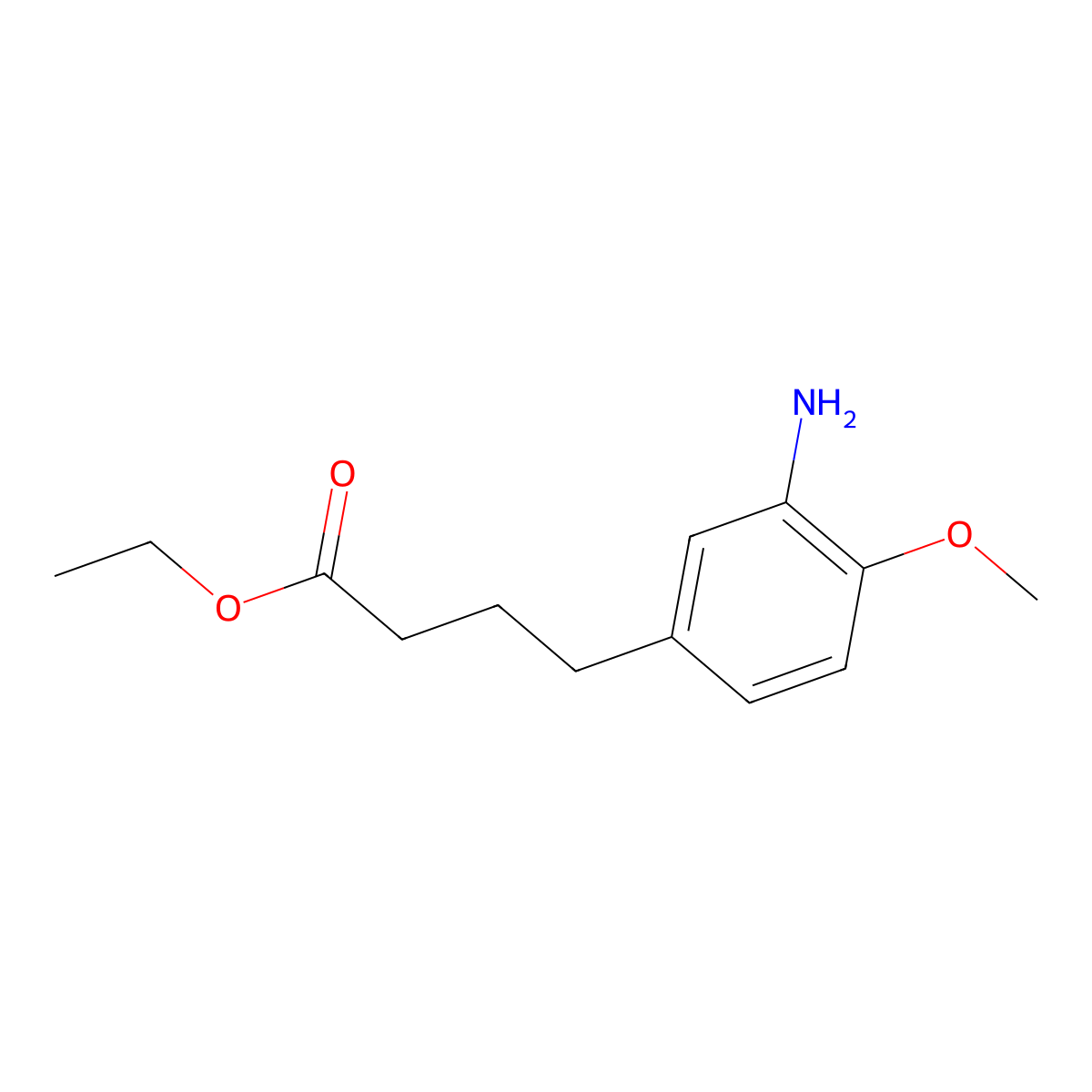Ethyl 4-(3-amino-4-methoxyphenyl)butanoate molecular structure, CAS 765891-79-0
