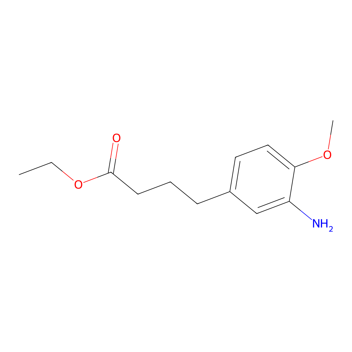 Ethyl 4-(3-amino-4-methoxyphenyl)butanoate molecular structure, CAS 765891-79-0