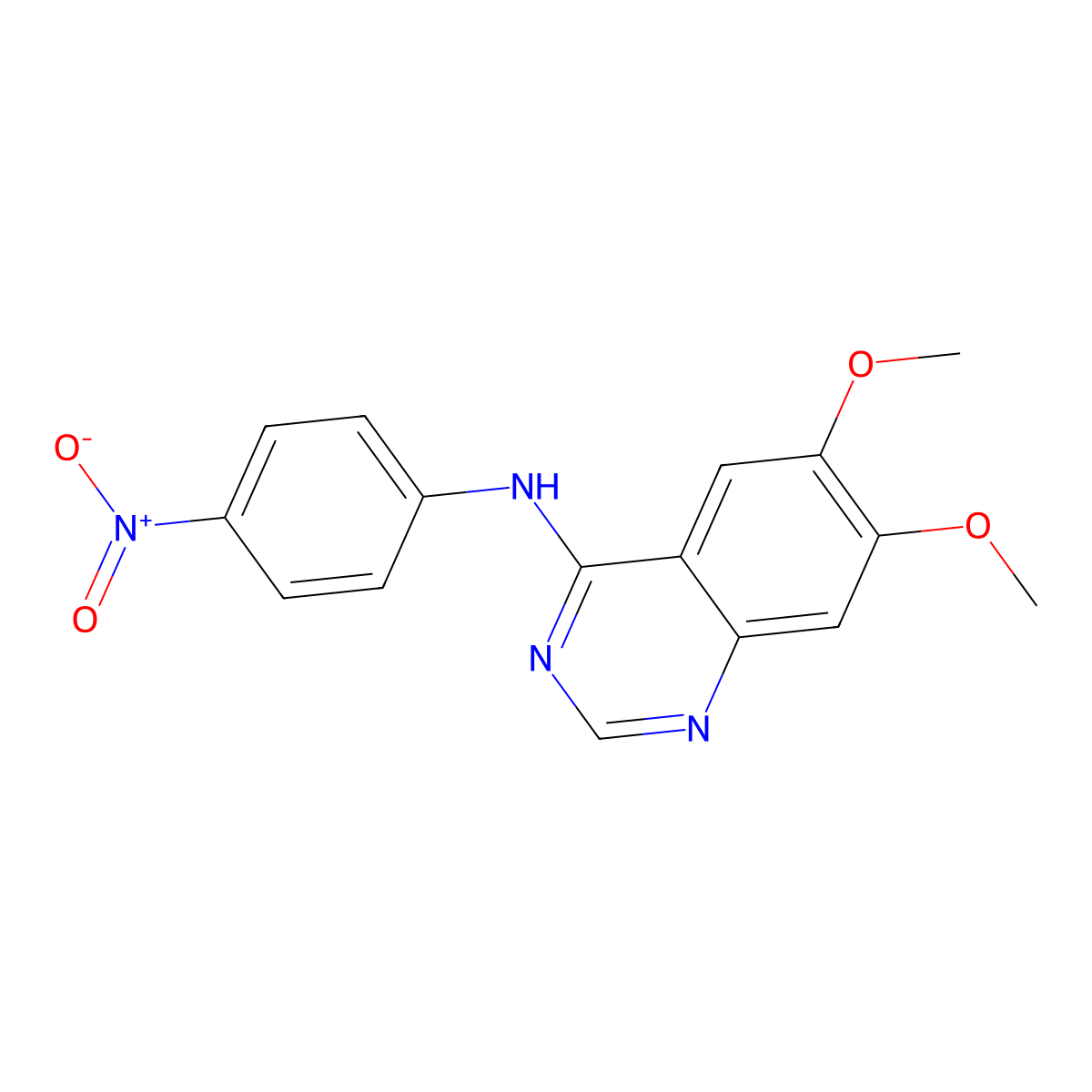 6,7-dimethoxy-N-(4-nitrophenyl)quinazolin-4-amine molecular structure, CAS 765899-28-3