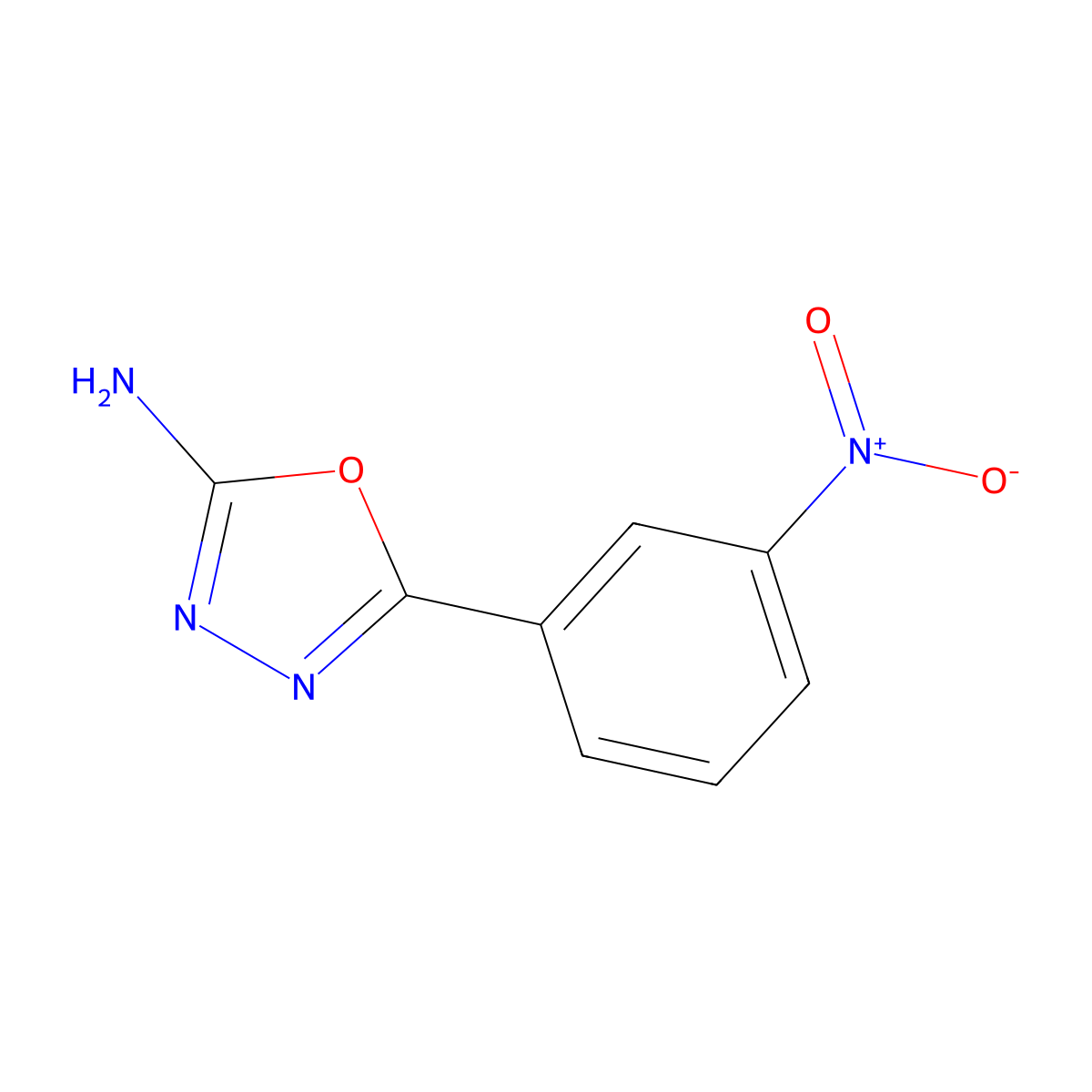5-(3-Nitrophenyl)-1,3,4-oxadiazol-2-amine molecular structure, CAS 7659-02-1