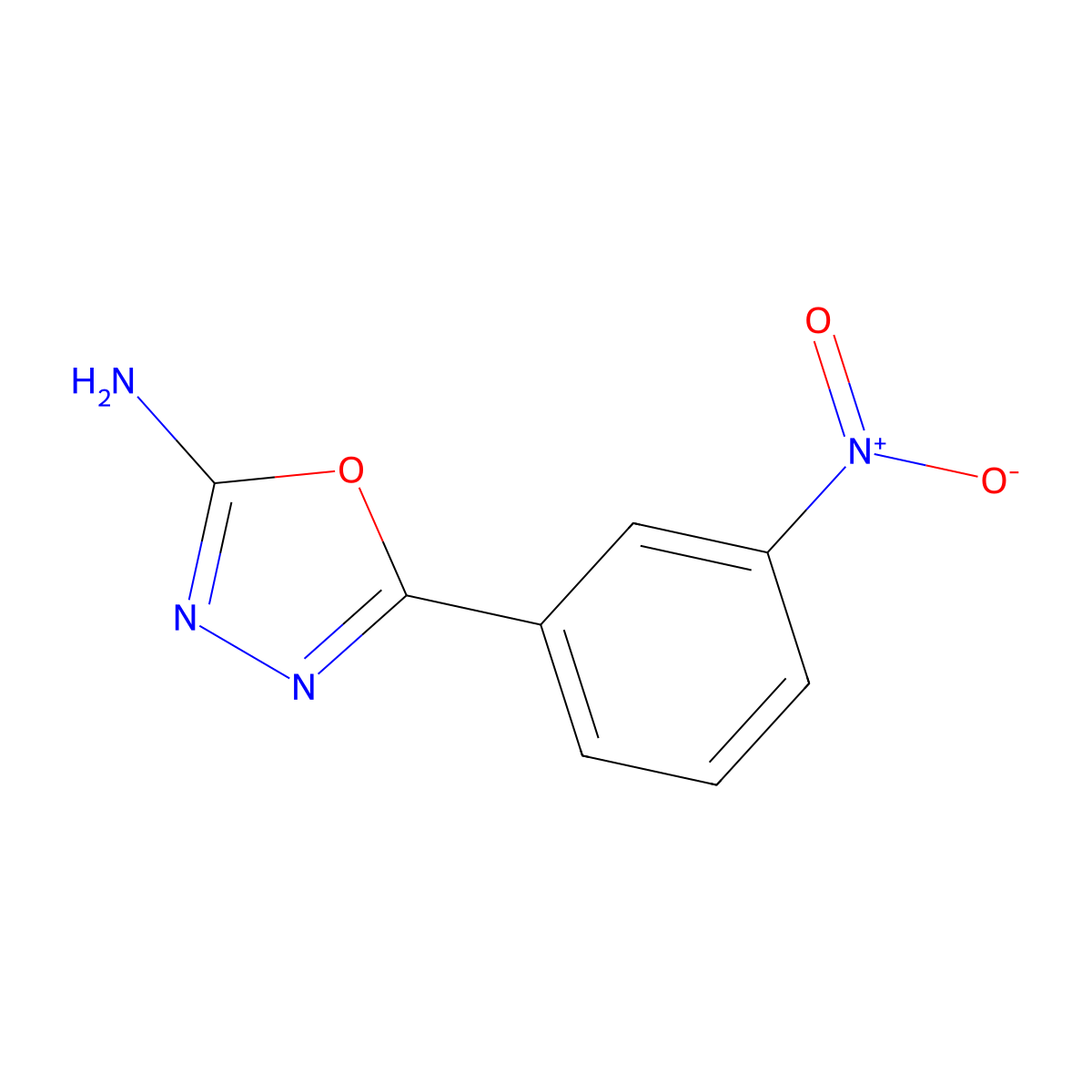 5-(3-Nitrophenyl)-1,3,4-oxadiazol-2-amine molecular structure, CAS 7659-02-1