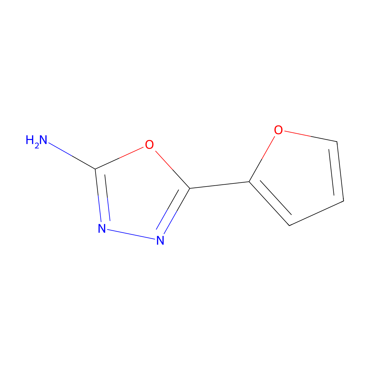 5-(Furan-2-yl)-1,3,4-oxadiazol-2-amine molecular structure, CAS 7659-06-5