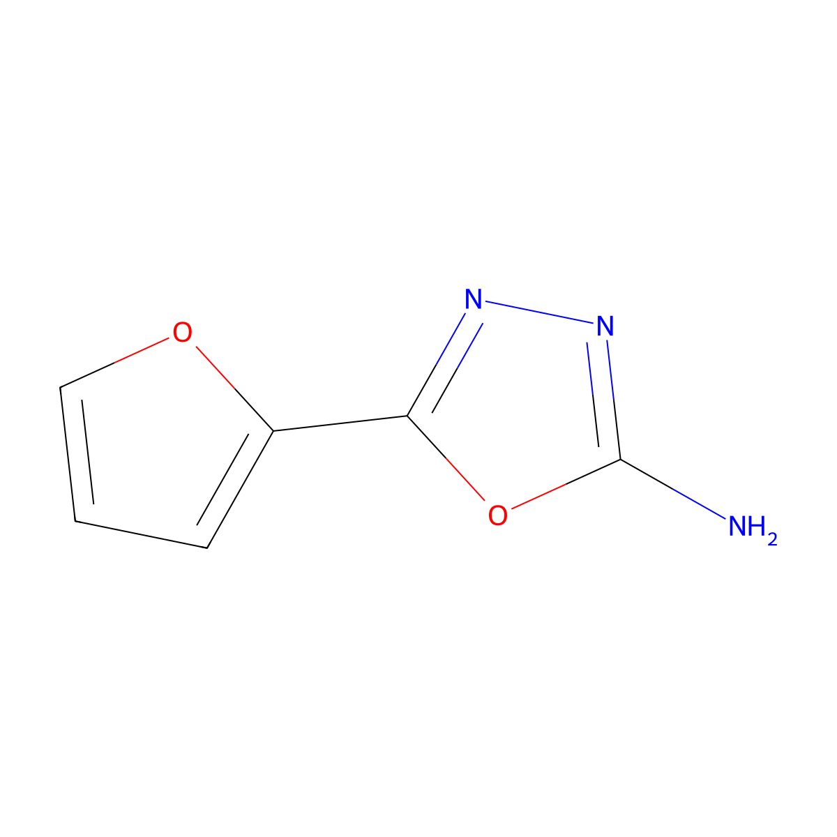 5-(Furan-2-yl)-1,3,4-oxadiazol-2-amine molecular structure, CAS 7659-06-5