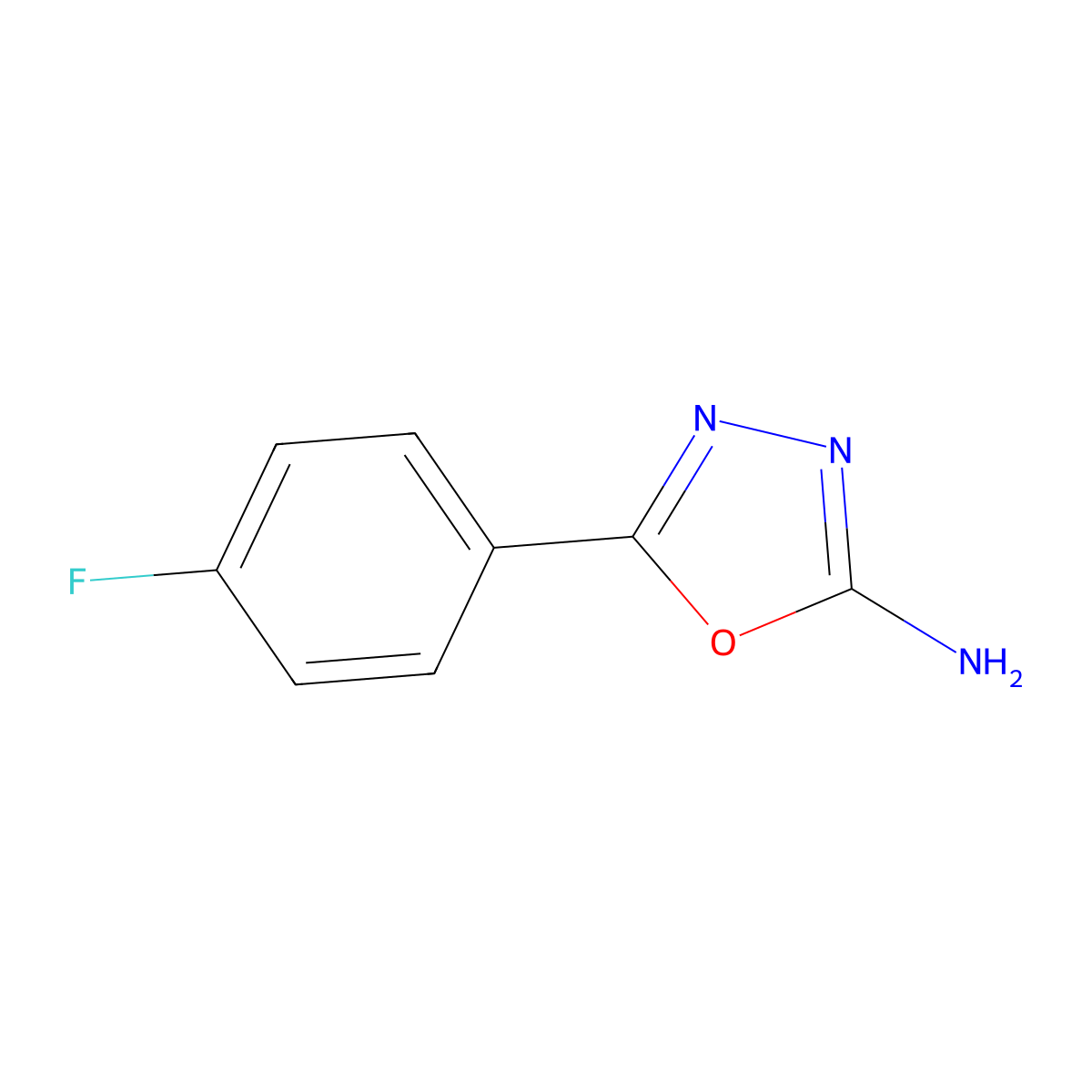 5-(4-Fluorophenyl)-1,3,4-oxadiazol-2-amine molecular structure, CAS 7659-07-6