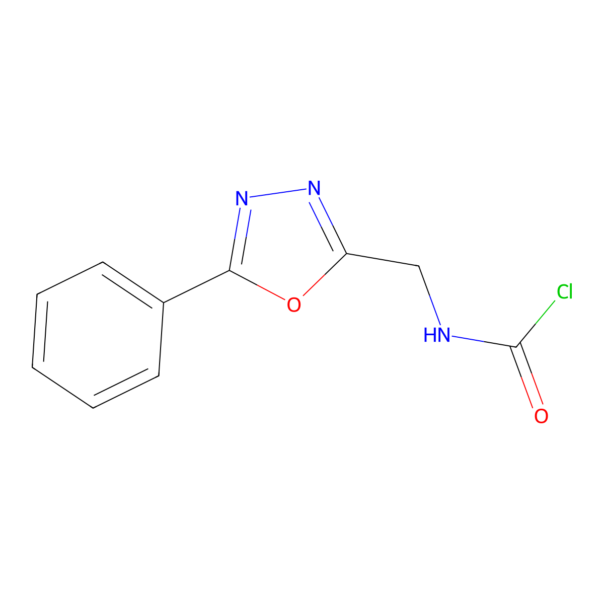1,3,4-Oxadiazole, 2-(chloroacetamido)-5-phenyl- molecular structure, CAS 7659-20-3