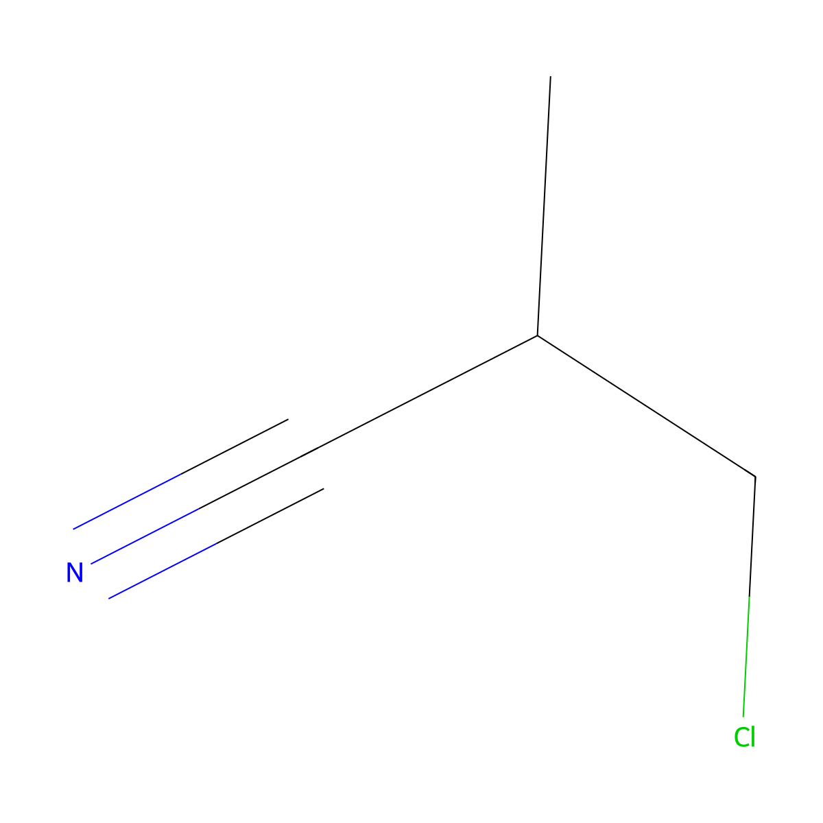 3-Chloro-2-methylpropionitrile molecular structure, CAS 7659-45-2