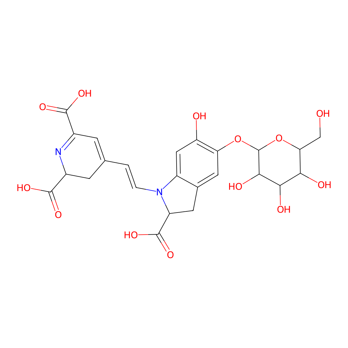 Betanin molecular structure, CAS 7659-95-2