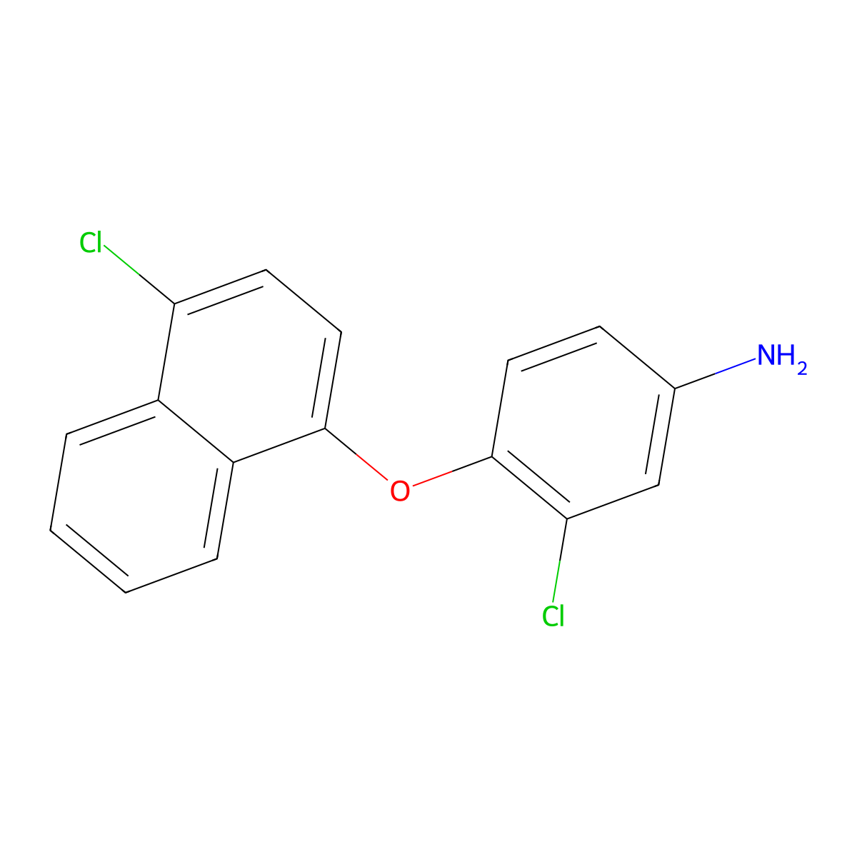 3-Chloro-4-[(4-chloro-1-naphthyl)oxy]aniline molecular structure, CAS 76590-23-3
