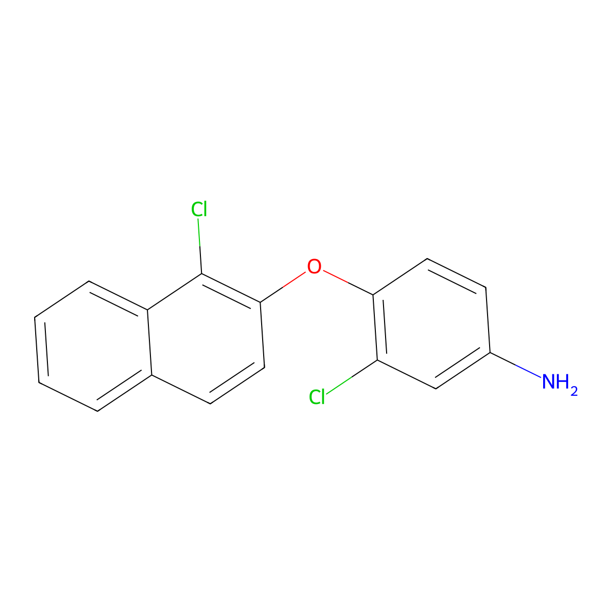 3-Chloro-4-(1-chloronaphthalen-2-yl)oxyaniline molecular structure, CAS 76590-30-2