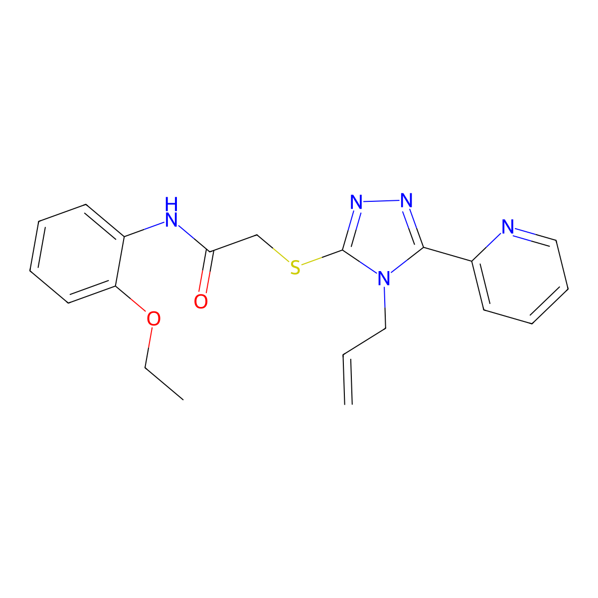 N-(2-ethoxyphenyl)-2-{[4-(prop-2-en-1-yl)-5-(pyridin-2-yl)-4H-1,2,4-triazol-3-yl]sulfanyl}acetamide molecular structure, CAS 765902-86-1