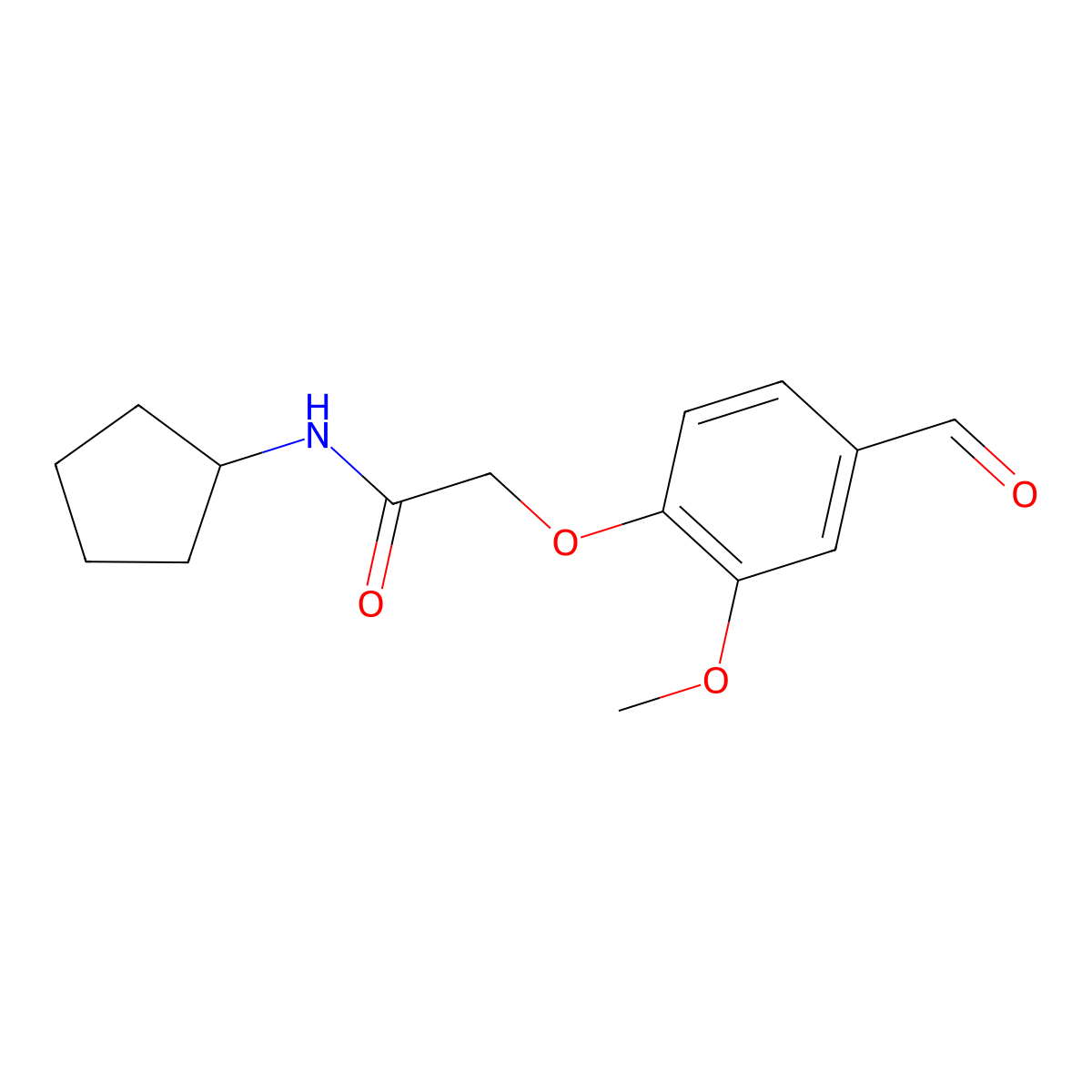 N-cyclopentyl-2-(4-formyl-2-methoxyphenoxy)acetamide molecular structure, CAS 765903-98-8