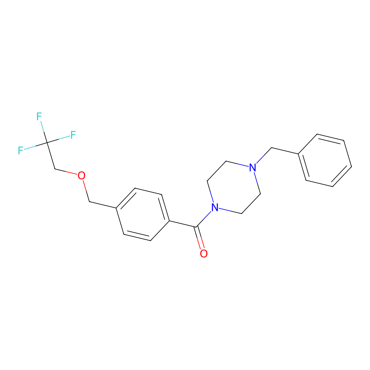 (4-Benzylpiperazin-1-yl)-[4-(2,2,2-trifluoroethoxymethyl)phenyl]methanone molecular structure, CAS 765905-25-7