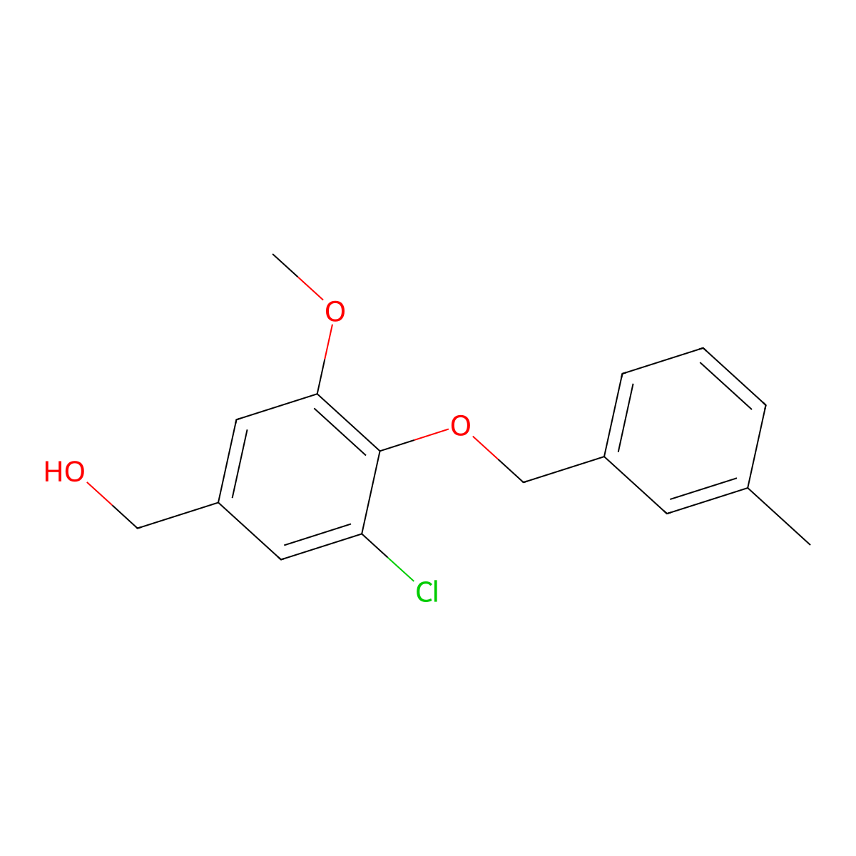 3-Chloro-5-methoxy-4-[(3-methylphenyl)methoxy]-benzenemethanol molecular structure, CAS 765905-59-7