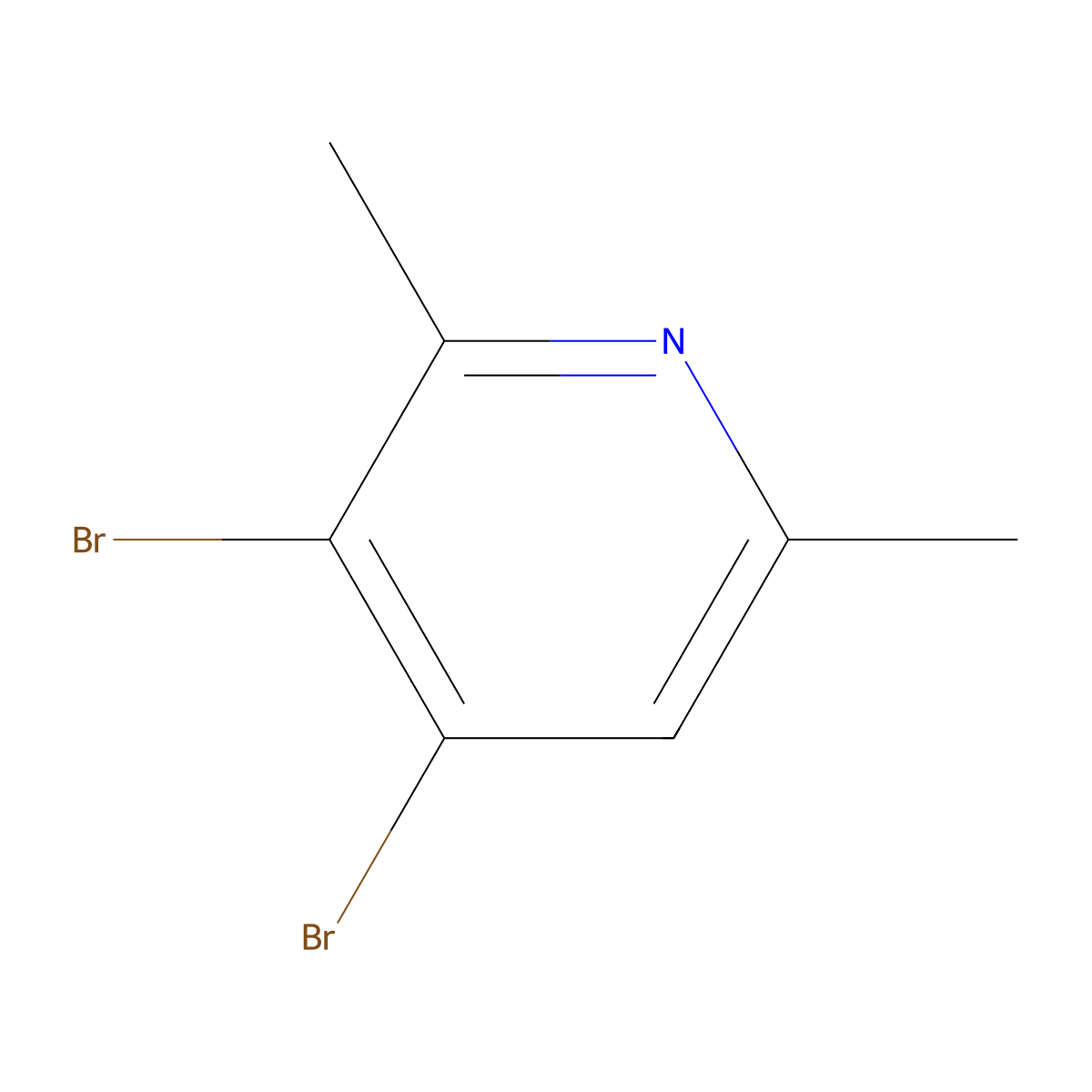 3,4-Dibromo-2,6-dimethylpyridine molecular structure, CAS 76591-69-0