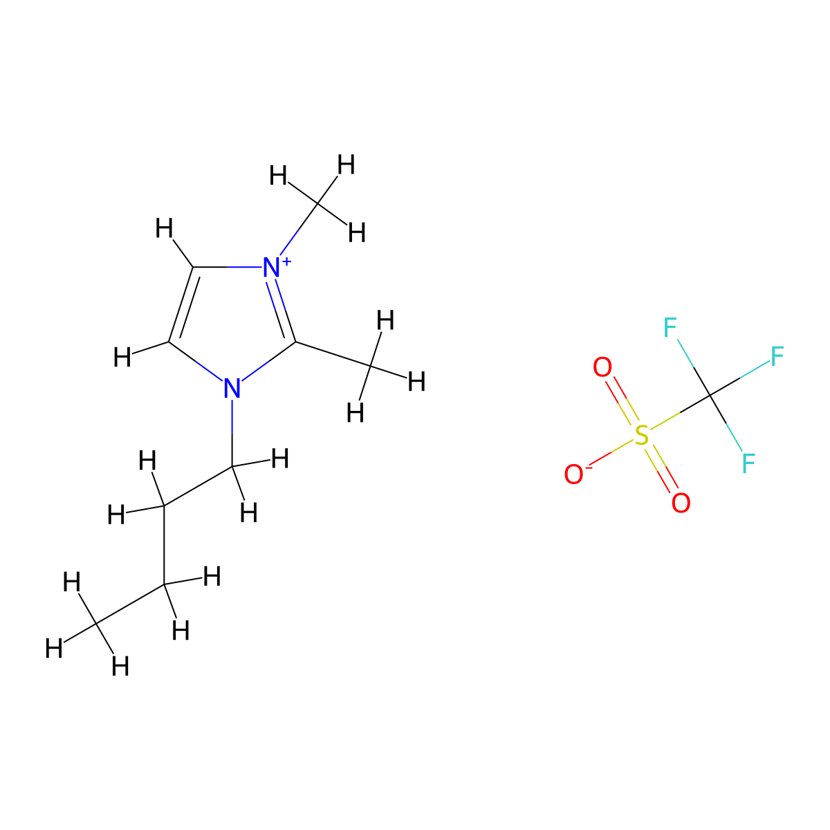 1-Butyl-2,3-dimethylimidazolium Trifluoromethanesulfonate molecular structure, CAS 765910-73-4