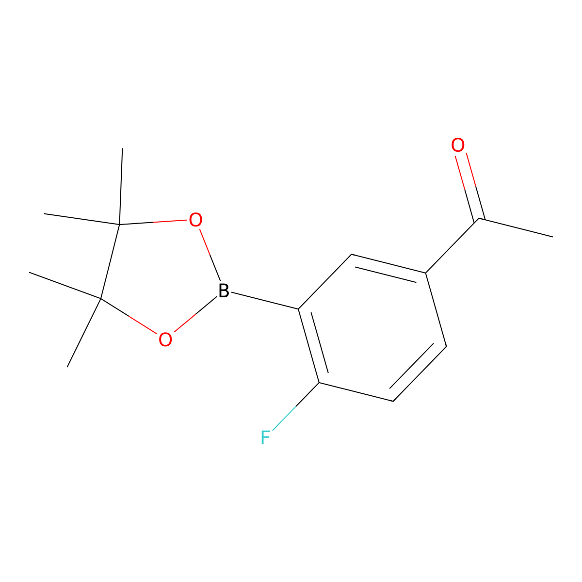 1-(4-Fluoro-3-(tetramethyl-1,3,2-dioxaborolan-2-yl)phenyl)ethan-1-one molecular structure, CAS 765916-70-9