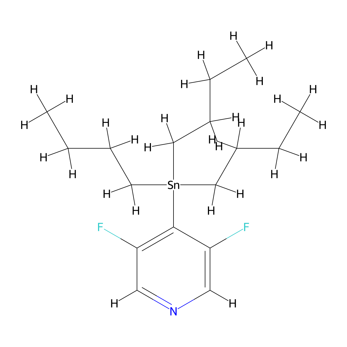 3,5-Difluoro-4-(tributylstannyl)pyridine molecular structure, CAS 765916-82-3