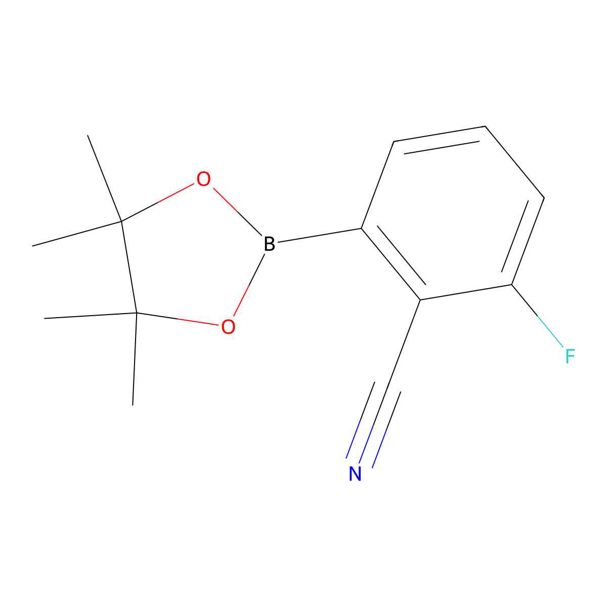 2-Cyano-3-fluorophenylboronic acid pinacol ester molecular structure, CAS 765916-91-4