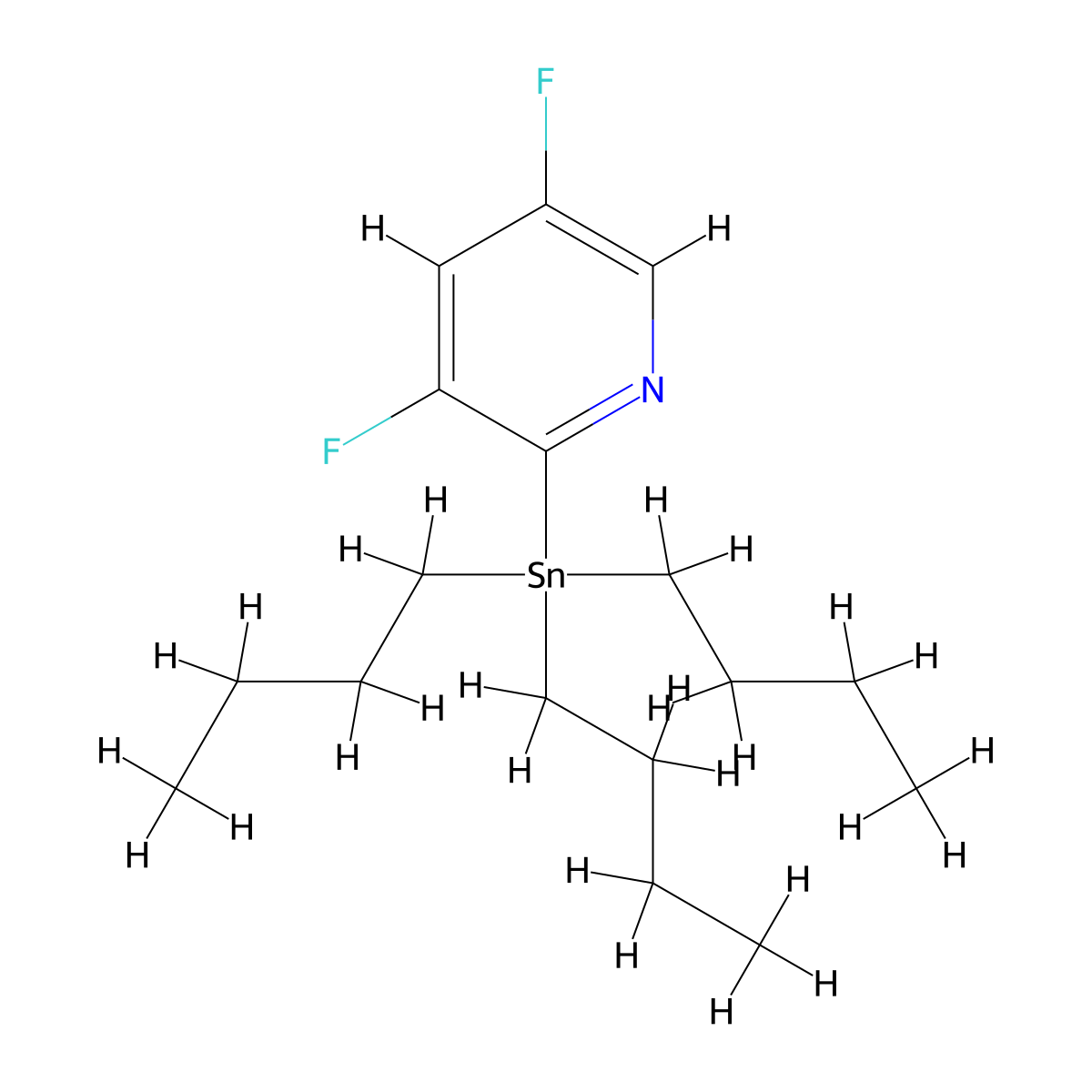 3,5-Difluoro-2-tributylstannylpyridine molecular structure, CAS 765917-25-7