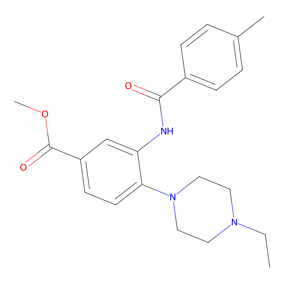 Methyl 4-(4-ethylpiperazin-1-YL)-3-(4-methylbenzamido)benzoate molecular structure, CAS 765919-89-9