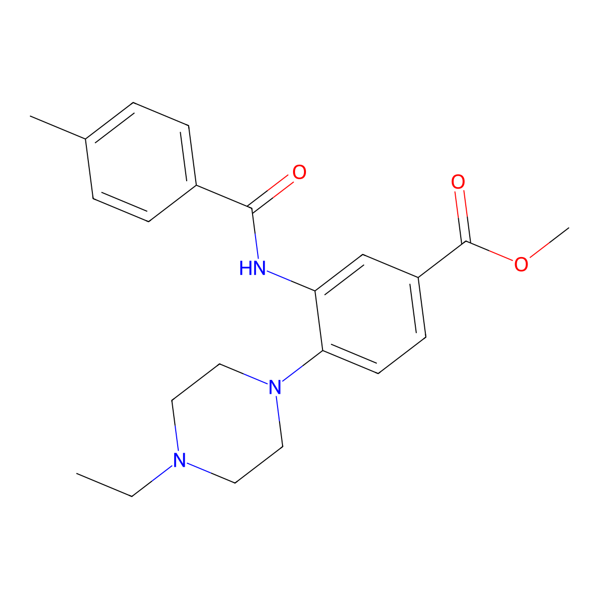 Methyl 4-(4-ethylpiperazin-1-YL)-3-(4-methylbenzamido)benzoate molecular structure, CAS 765919-89-9