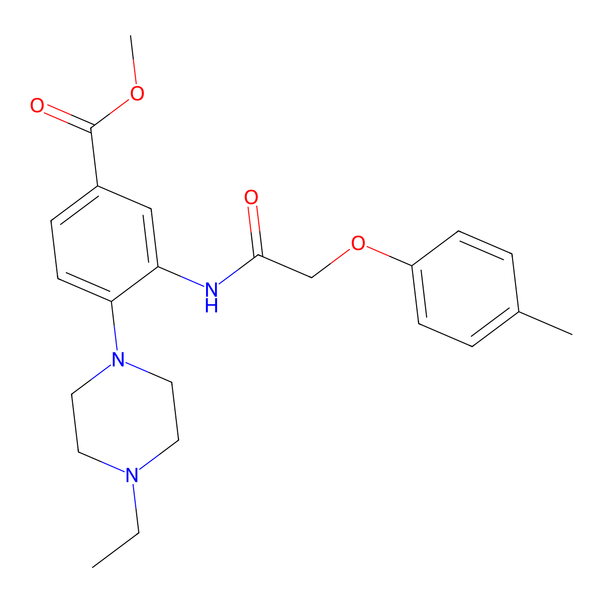 Methyl 4-(4-ethylpiperazin-1-yl)-3-{[(4-methylphenoxy)acetyl]amino}benzoate molecular structure, CAS 765920-01-2